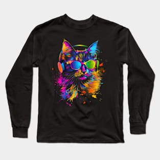 Cat DJ Chill Long Sleeve T-Shirt